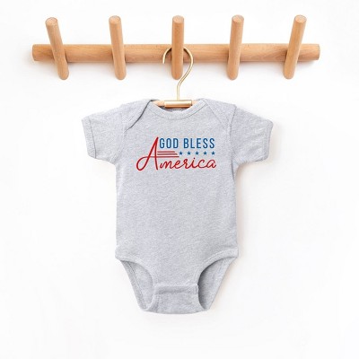 The Juniper Shop God Bless America Stars And Stripes Baby Bodysuit