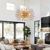 29" Mid-Century Modern 12-Light Starburst Chandelier ¨C Gold Sputnik Pendant Light Fixture for Living Room, Dining Room, or Foyer (Bulb Not Included) - 3 of 4