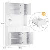 Kitchen Pantry Storage Cabinet, Tall Storage Cabinet with Doors and Shelves, Kitchen Storage Hutch with Microwave Stand and Charging Station - 3 of 4
