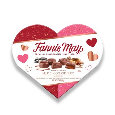 Fannie May Valentine's Milk Chocolate Duet Heart Box - 2.75oz