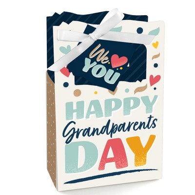 Big Dot of Happiness Happy Grandparents Day - Grandma & Grandpa Party Favor Boxes - Set of 12