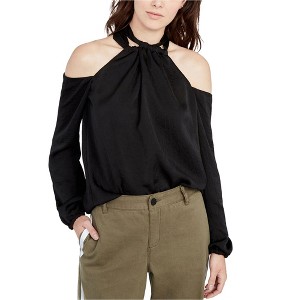 Rachel Roy Womens Satin Tunic Blouse, Black, 8 - 1 of 1