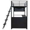 NicBex Twin Size Bunk Bed with Desk Loft Bed Metal Bed Frame with 4 Storage Shelves, Inclined Ladder and Guardrail, No Box Spring Required - 4 of 4