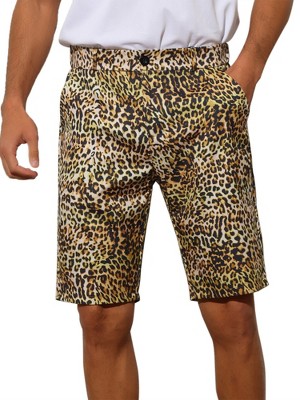 Lars Amadeus Men's Flat Front Party Prom Animal Printed Pants Leopard Print  34 : Target