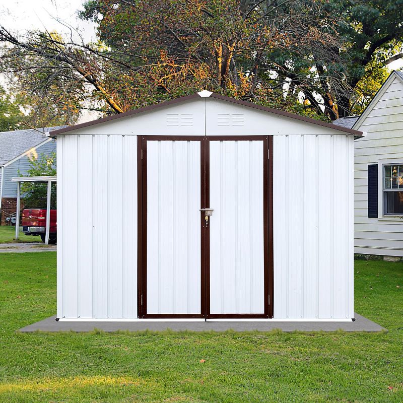 6x8ft Metal Garden Sheds, Outdoor Storage Shed with Lockable Doors - The Pop Home, 2 of 7