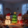 Angel Sar 3Pcs Lighted Christmas Decorations, Santa Snowman and Tree with 150 Warm White LEDs, Outdoor Indoor Holiday Yard Decor for Seasonal Displays - 2 of 4