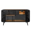 Cat Villa Indoor Cat Litter Box Furniture Cat Cages with Tempered Glass Doors, Metal Frame and Spacious Open Space TV Stand Cat House for Living Room - 3 of 4
