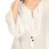 Women's Sheer Crochet Knee Length Cover Up Dress - White Mark - 4 of 4