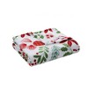 Kate Aurora Holiday Living Christmas Floral Poinsettia & Ferns Ultra Soft & Plush Throw Blanket - 2 of 3
