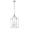 11" LED 4-light Ruth Classic Lantern Metal/Glass Pendant Silver - JONATHAN Y: ETL Listed, Adjustable Height - 3 of 4