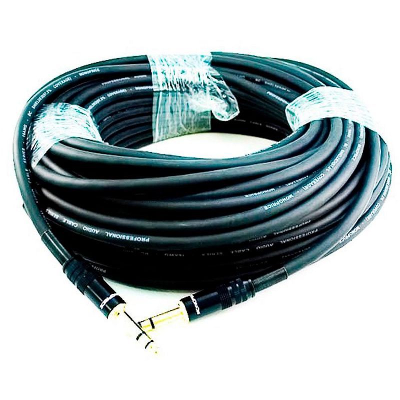 Monoprice Premier Series 1/4 Inch (TRS) Male to Male Cable Cord - 35 Feet - Black | 16AWG (Gold Plated), 1 of 4