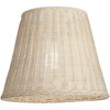 Springcrest 10" Top x 16" Bottom x 13 1/4" High x 13 1/4" Slant Lamp Shade Replacement Medium White Empire Round Coastal Rattan Spider Harp Finial - 3 of 4