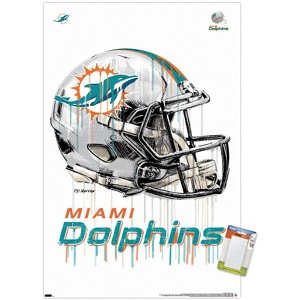 Trends International NFL Miami Dolphins - Drip Helmet 20 Unframed Wall Poster Prints - 1 of 4