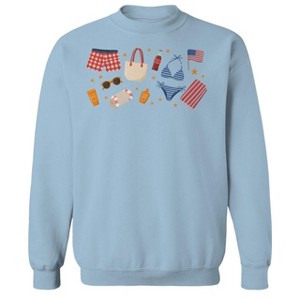 Rerun Island Men's American Summer Wardobre Americana 4Th Of July Long Sleeve Graphic Cotton Pullover Sweatshirt - 1 of 4