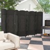 Tangkula 8-Panel Room Divider, 6 FT Tall Folding Privacy Screen w/ Hand-woven Friendly Plant Fibers & Solid Wood Frame Brown/Black - 3 of 4
