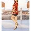LA LEELA Hawaiian Shirts Womens Summer Beach Party Blouse Shirt Collared Short Sleeve Tropical Vacation Button Up Dress Tee Shirts Tops - 3 of 4