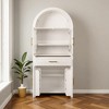 Mshliw 71" Farmhouse Arched Kitchen Pantry Cabinet with Glass Barn Door, Adjustable Shelves & Storage Racks for Kitchen, Bathroom, Office & Entryway - 4 of 4