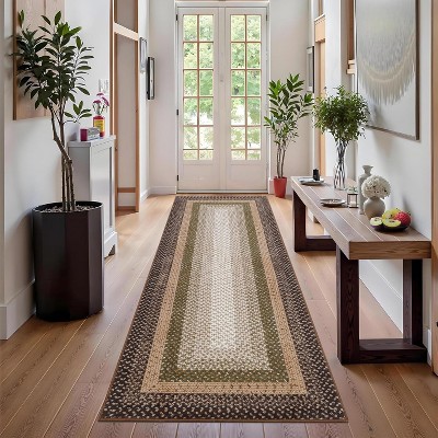 Vintage Braided Doormat, Washable Low-Pile Non-Slip Non-Shedding Small Rug for Entrance, Bedroom, Living Room, Kitchen, Farmhouse Decor