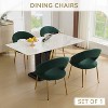 MAYEERTY Velvet Dining Chair, Curved Backrest Golden Metal Legs, Kitchen Dining Room, White - 2 of 4