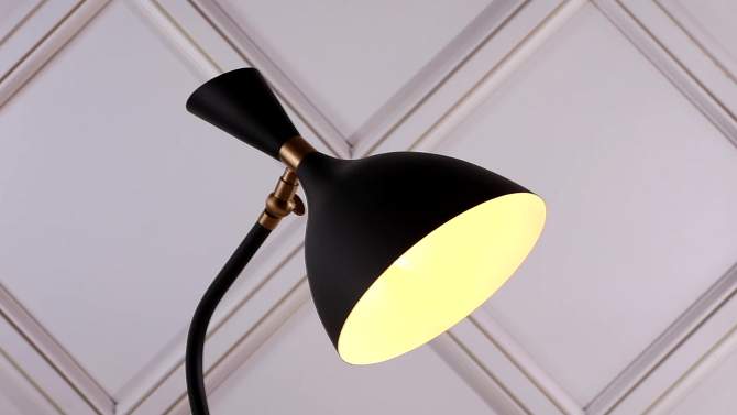21.5" Iron Albert Retro Mid Century LED Table Lamp - Jonathan Y, 2 of 6, play video