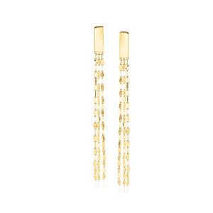 Ross-Simons Italian 14kt Yellow Gold Lumachina-Chain Drop Earrings - 1 of 3