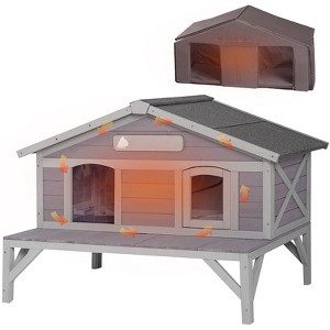 Aivituvin-AIR92-IN Insulated Outdoor Feral Cat House| Soft Liner Included - 1 of 4