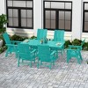 WestinTrends 7 Piece Outdoor Patio Dining Table and Modern Adirondack Armchair Set - 2 of 3