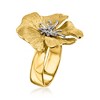 Ross-Simons Italian 18kt Gold Over Sterling and Sterling Silver Flower Ring - 3 of 4