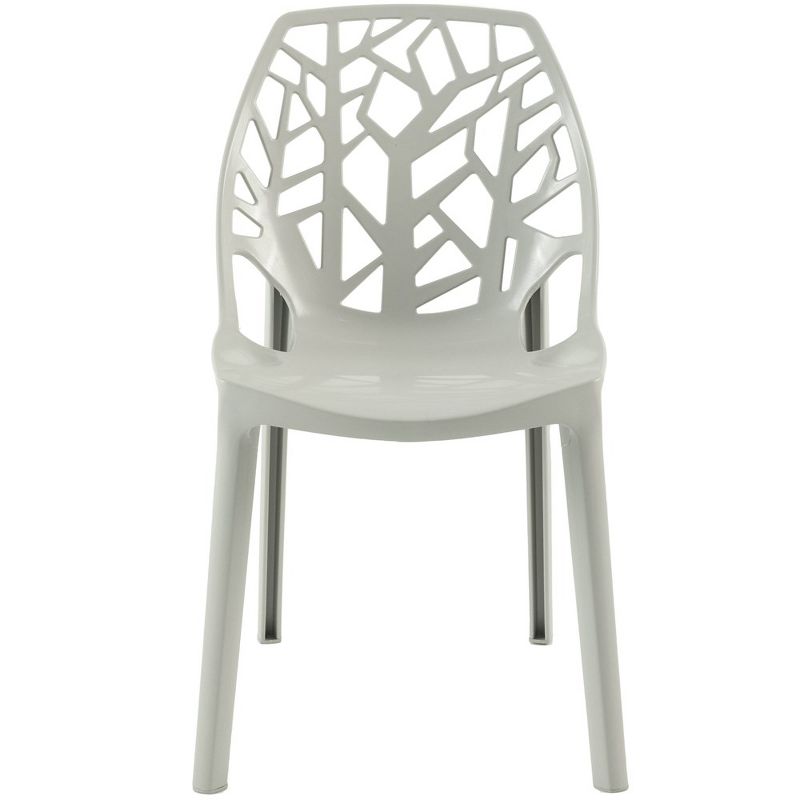 LeisureMod Cornelia Modern Plastic Dining Chair with Cut-Out Tree Design, 2 of 8