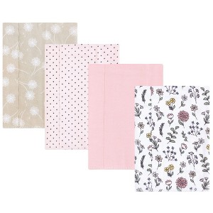 Hudson Baby Infant Girl Cotton Flannel Burp Cloths, Dandelion Wish, One Size - 1 of 4
