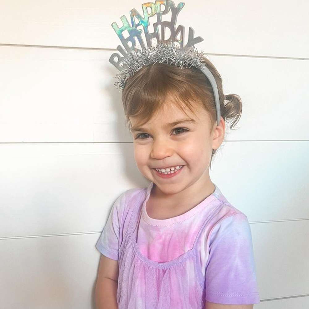 user image by @xotrishacalantoni, "Happy Birthday" Party Headband Silver - Spritz™