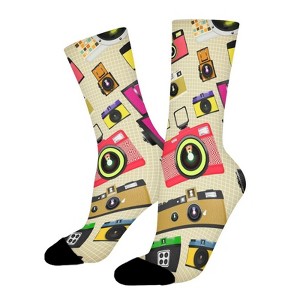 Vintage Camera Women Printed Crew Socks Funny Funky Socks Soft Polyester Novelty Gifts for Artists Men - 1 of 1