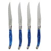 4pk Stainless Steel Laguiole Faux Marble Steak Knives Blue - French Home: Dishwasher Safe, Serrated, Ergonomic Design - 2 of 3