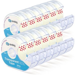 Enday Tape Dispenser with Clear Glossy Transparent Tape – Adhesive Mounting Tape Roll for School, Office, Gift Wrapping & General Use - 1 of 4