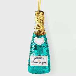 Sequined Champagne Bottle Christmas Tree Ornament - Wondershop™