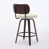 NicBex Swivel Counter and Bar Stools, 26" Upholstered Faux Leather Barstools with Walnut Back & Bentwood Legs for Kitchen Counter, Set of 2 - 4 of 4