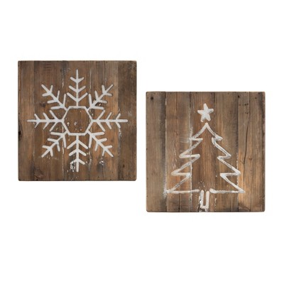 Melrose Snowflake Tree Block (Set of 2)