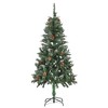 vidaXL 5 ft Artificial Christmas Tree with Pine Cones and White Glitter – Long-Lasting PVC and Iron - 2 of 4