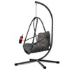 Okak Egg Swing Chair with Cup Holder,Outdoor Hanging Basket Chair with Foldable Stand and Cushion,Porch Swing for Patio,Garden,Backyar - 2 of 4