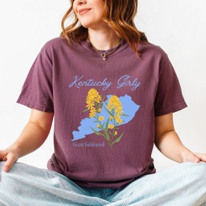 Simply Sage Market Kentucky Girly Flower Garment Dyed Tee - 1 of 4