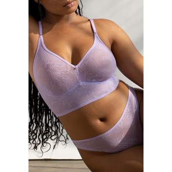 Smart & Sexy Women's Plus Size Retro Lace & Mesh Unlined Underwire Bra  Medium Pink 38g : Target