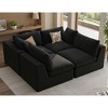 135'' Corduroy Modular L-Shape Sectional Sofa with No Assembly Required, Soft Fabric, and Extra Large Rest Area - 3 of 4