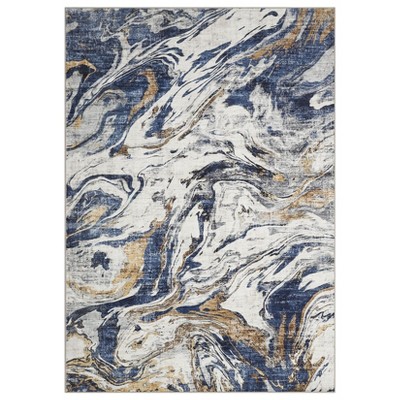 Washable Modern Printed Rug Non Slip Low Pile Rug Soft Contemporary Throw Floor Cover Foldable Indoor Carpet for Living Room Bedroom Playroom