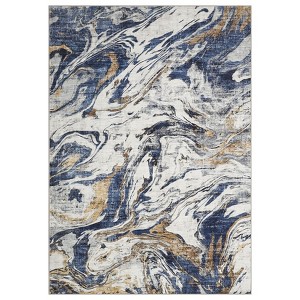 Washable Modern Printed Rug Non Slip Low Pile Rug Soft Contemporary Throw Floor Cover Foldable Indoor Carpet for Living Room Bedroom Playroom - 1 of 4