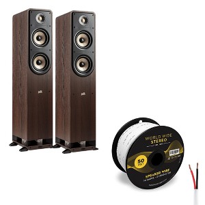 Polk Audio Signature Elite ES50 Hi-Fi Home Theater Floorstanding Speaker Pair with 14 Gauge Speaker Wire - 50 Feet - 1 of 4