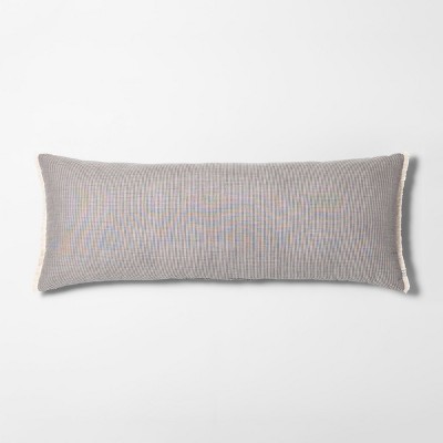 Shop Oversized Microstripe Double-Weave Lumbar Throw Pillow Black - Hearth &#38; Hand with Magnolia from Target on Openhaus