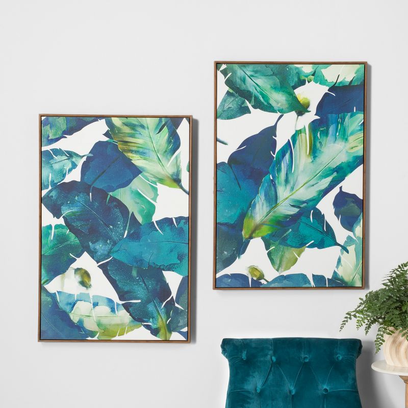 24&#34; x 36&#34; Tropical Palm 2pk Framed Wall Canvas Blue - Opalhouse&#8482;, 3 of 6