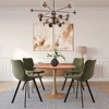LeisureMod Bristol 36" Round Dining Table with MDF Top and Natural Wood Pedestal Base for Modern Kitchen and Dining Room - 2 of 4