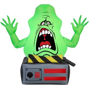 Gemmy Airblown Inflatable Slimer Ghost on Ghost Trap Ghostbusters , 3.5 ft Tall, Green - 1 of 2