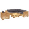 vidaXL Garden Lounge Set Dark grey Solid teak wood, polyester 7 Piece Set - 3 of 4